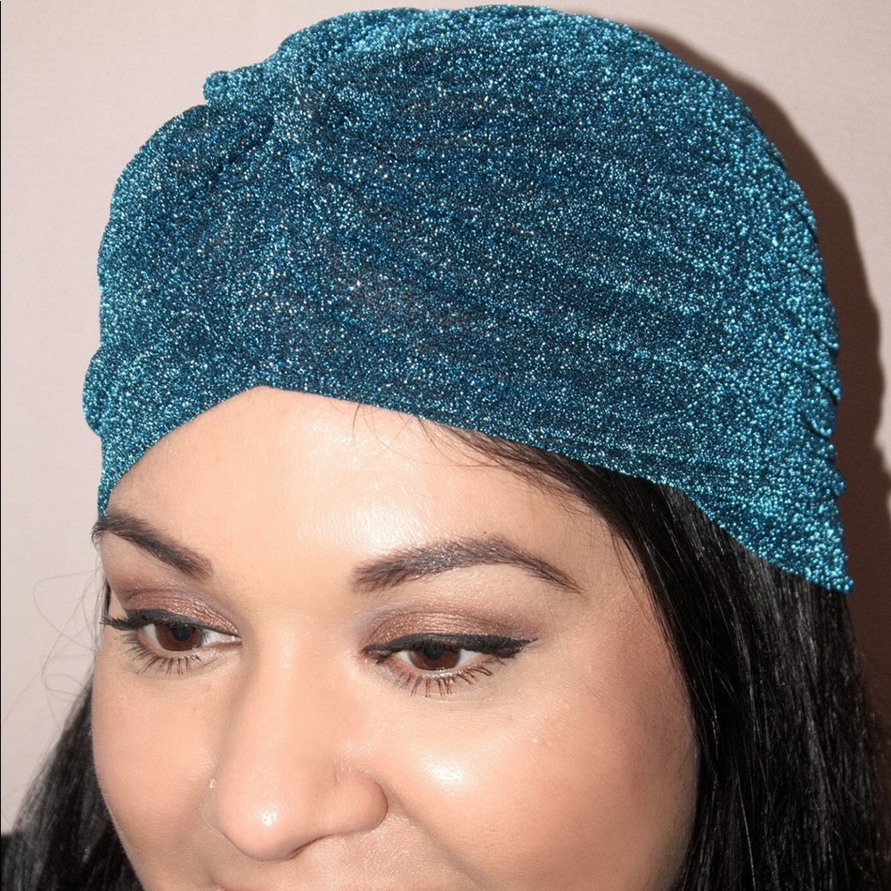 Shimmery Teal Turban